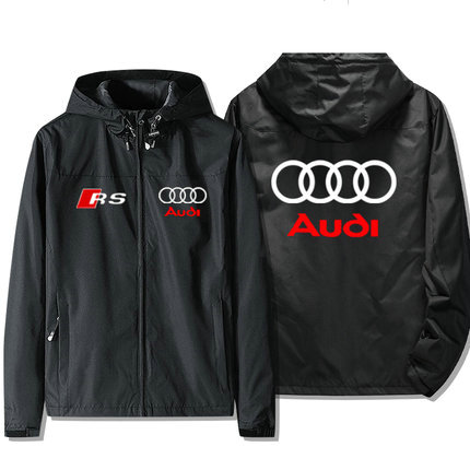 Veste Softshell Audi RS Capuche Homme Zippé Coupe-vent